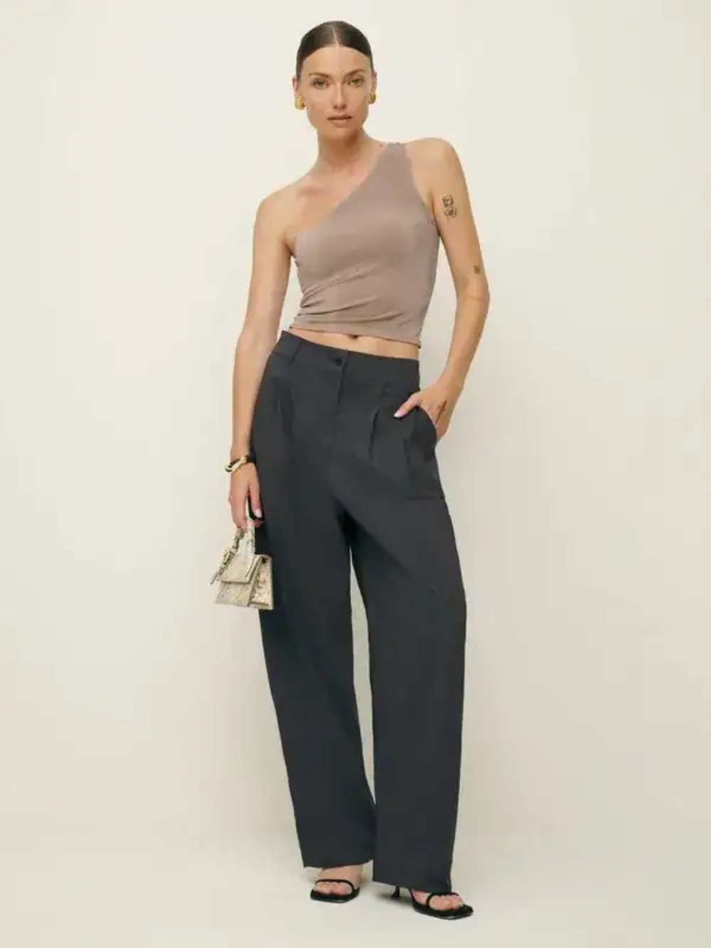 NWT Reformation Danielle Oversized Pants Morel Size 8P Petite